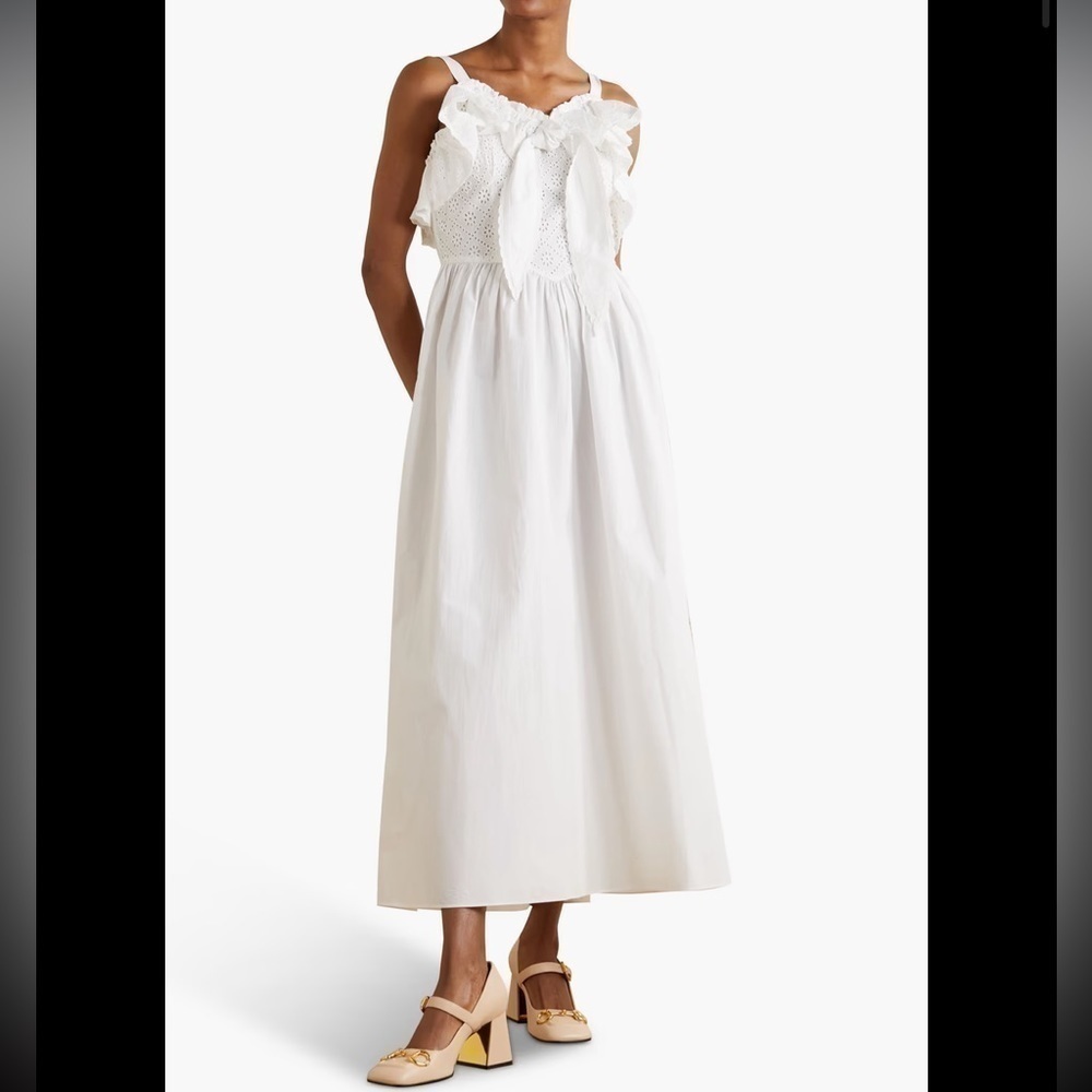 NWOT Batsheva Katja Dress White Broderie Anglaise Size 4